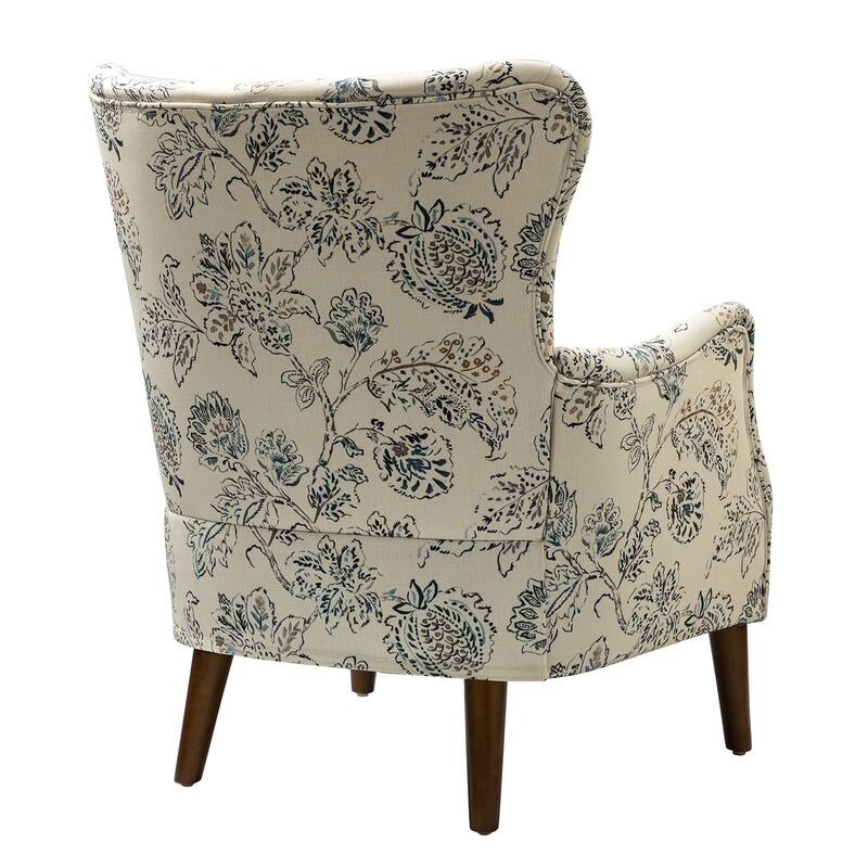 Nikolaus Armchair with Floral Fabric Pattern Set of 2 by HULALA HOME