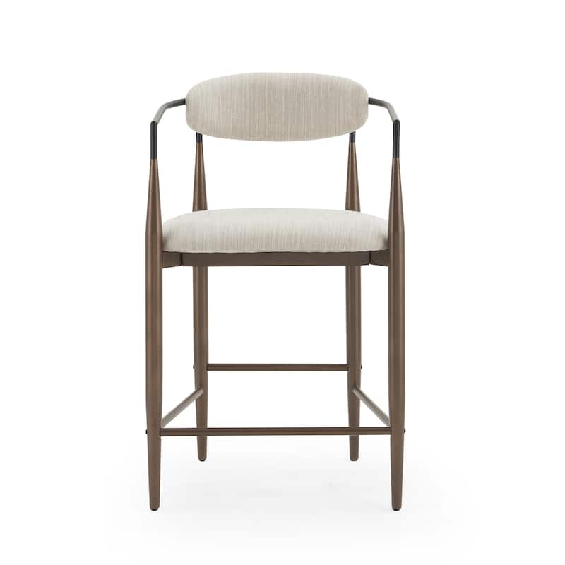 Christopher Knight Home Elmore Fabric and Iron 25-Inch Tall Counter Stools (Set of 2)
