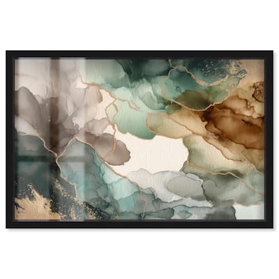 Golden Estuary II Shadowbox by Art Remedy