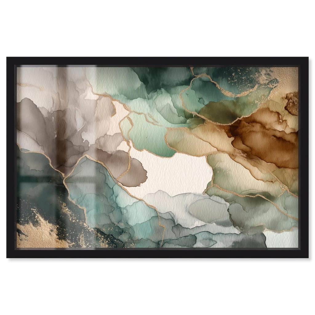 Golden Estuary II Shadowbox by Art Remedy