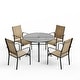 preview thumbnail 20 of 174, Patio Dining Set, Outdoor Dining Table and Chairs Set with Textilene Chairs, Adjustable Umbrella Hole for Garden, Backyard