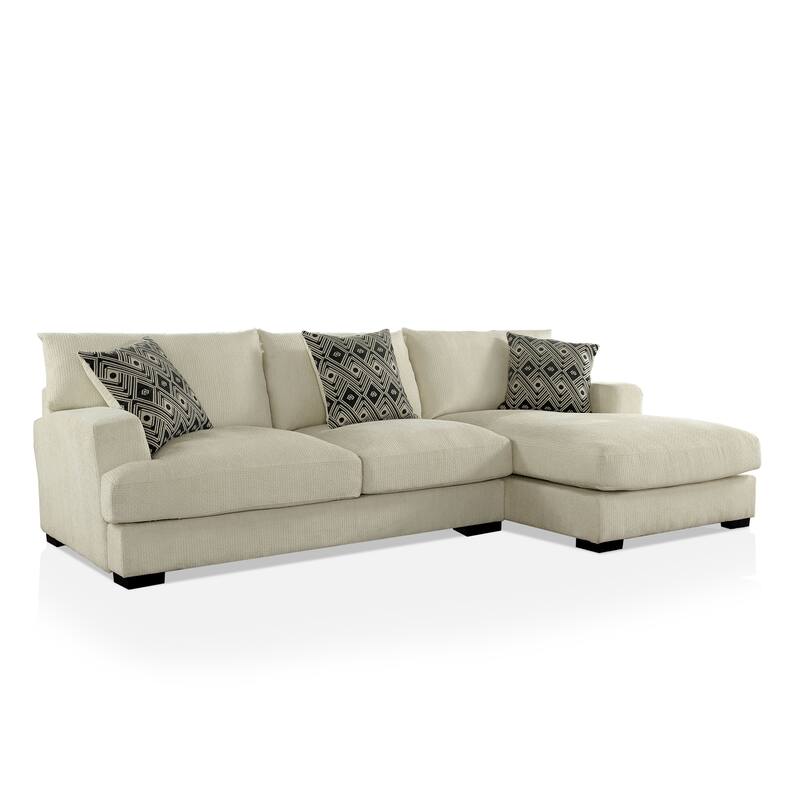 Furniture of America Kintra Contemporary Chenille L-Shaped Sectional
