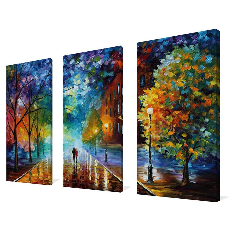 "Freshness Of Cold" by Leonid Afremov 3 Piece Set on Canvas
