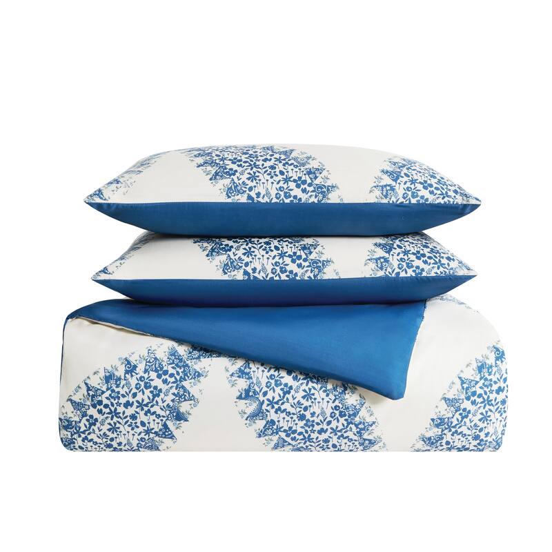 Cannon Abigail Comforter Set - Cream/Blue - Twin - Twin XL