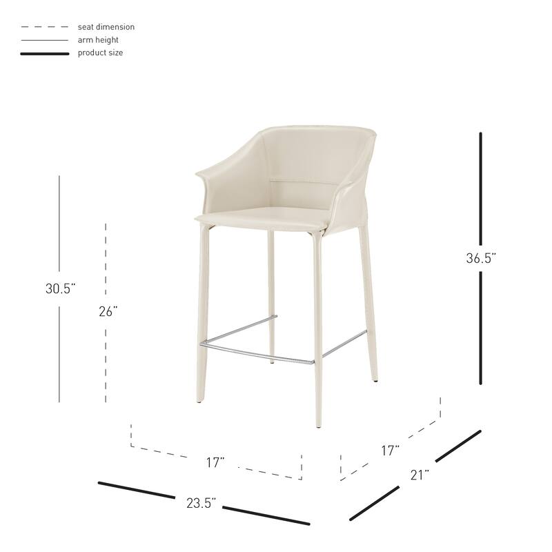 NPD Furniture Callie Recycled Leather Counter Stool