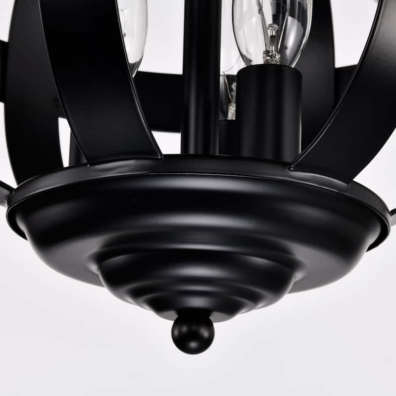 52" Indoor Black Caged Ceiling Fan with Light Kit and Remote