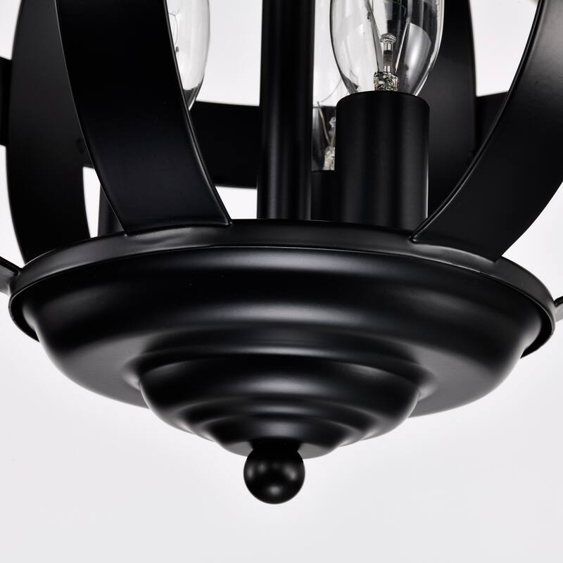 Farmhouse Matte Black 5-Blade Cage Reversible Ceiling Fan with Remote and Light Kit - 52-in W x 22.8-in H