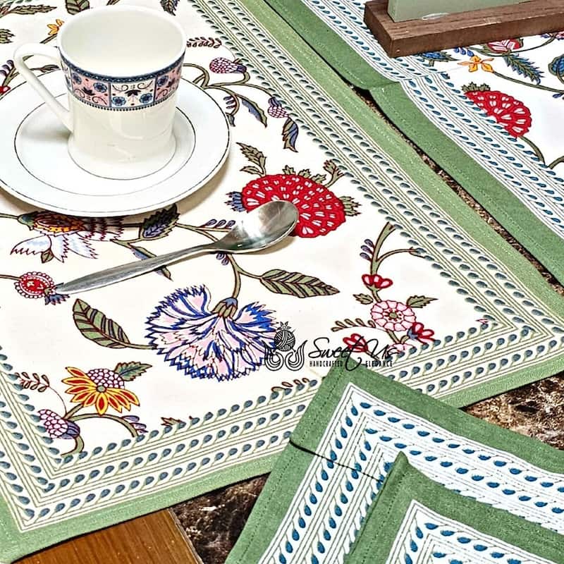 Cotton Floral Berry Print Tablecloth Collection
