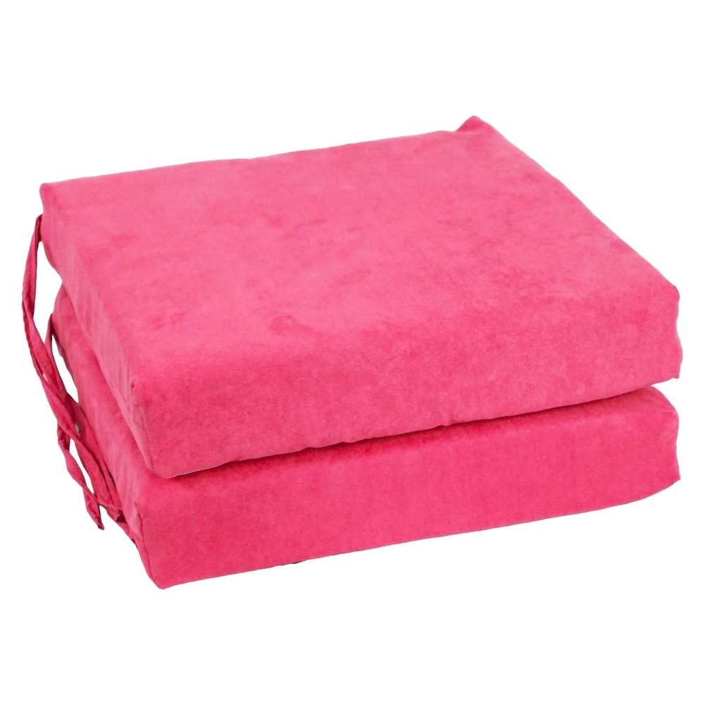 16-inch Square Indoor Microsuede Chair Cushions (Set of 2 or 4) - 16 x 16