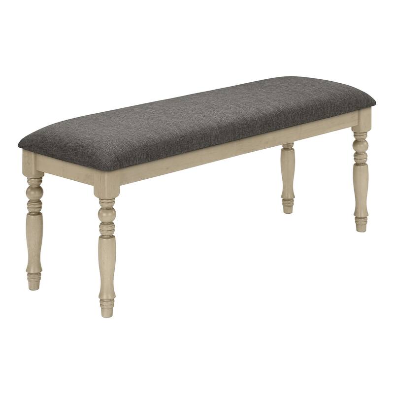 Bench, 42" Rectangular, Wood, Upholstered, Dining Room, Kitchen, Entryway, Brown And Beige, Transitional