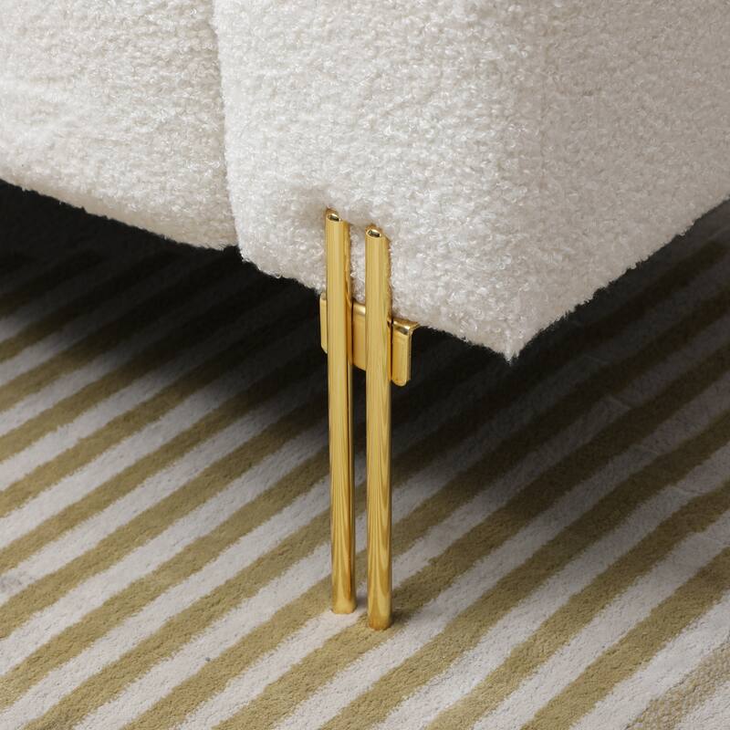 53.2" Wide Modern Bedside Bench Snowflake Fabric Upholstered Twin Sofa