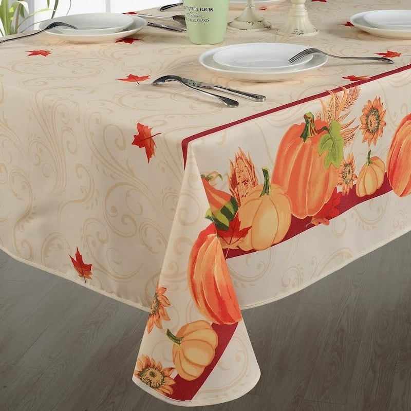 Violet Linen Fall Harvest Thanksgiving Autumn Leaves Sunflowers