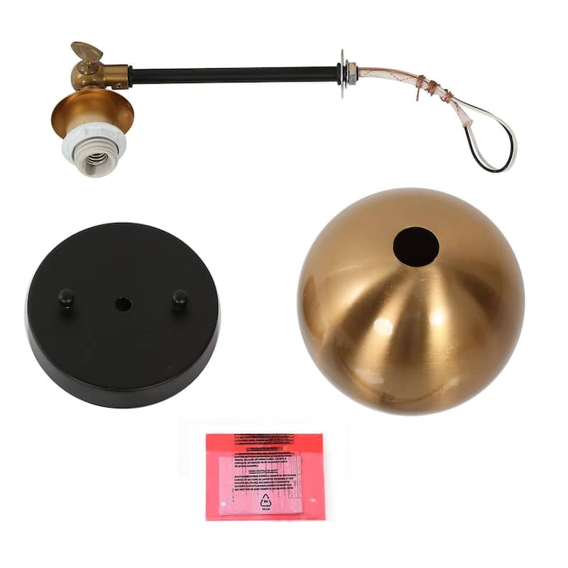 Modern Black Gold 1-Light Metal Globe Wall Sconces Industrial Armed Sconce