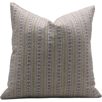 Fabdivine Linen Farmhouse Block print pillow Cover