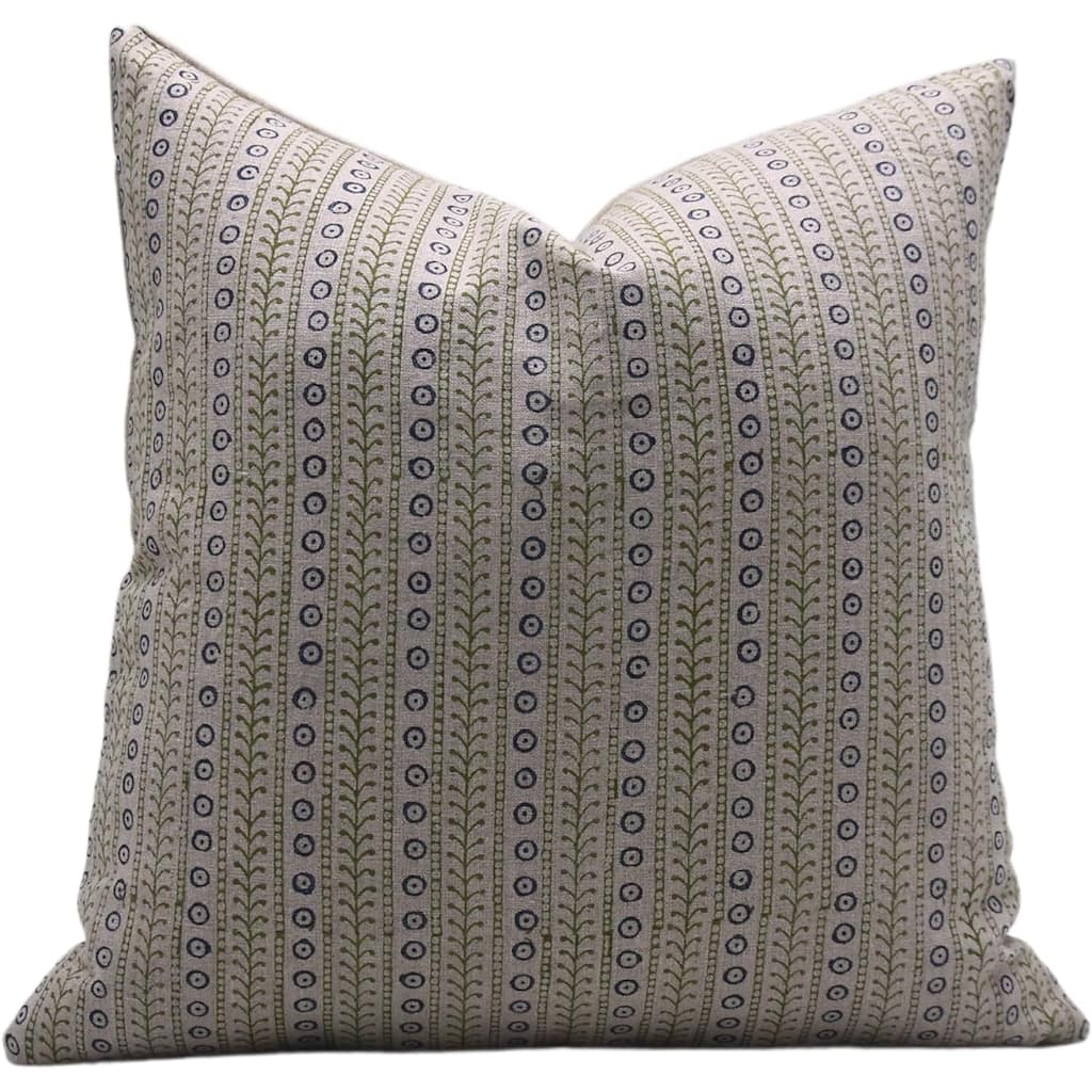Fabdivine Linen Farmhouse Block print pillow Cover