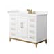 Option White / Carrara Cultured Marble Top / Satin Bronze
