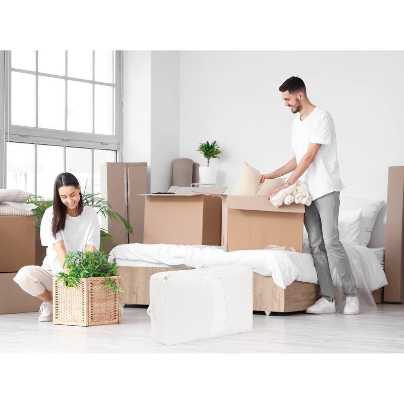1 Pack Foldable Storage Bags, Clothes Storage, Moving Bags for Organizing Clothing, Closet Organizers, and Storage with Handles