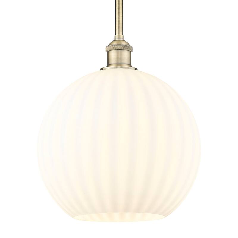 Innovations Lighting 616-1S 13 12 White Venetian Pendant White - Antique Brass
