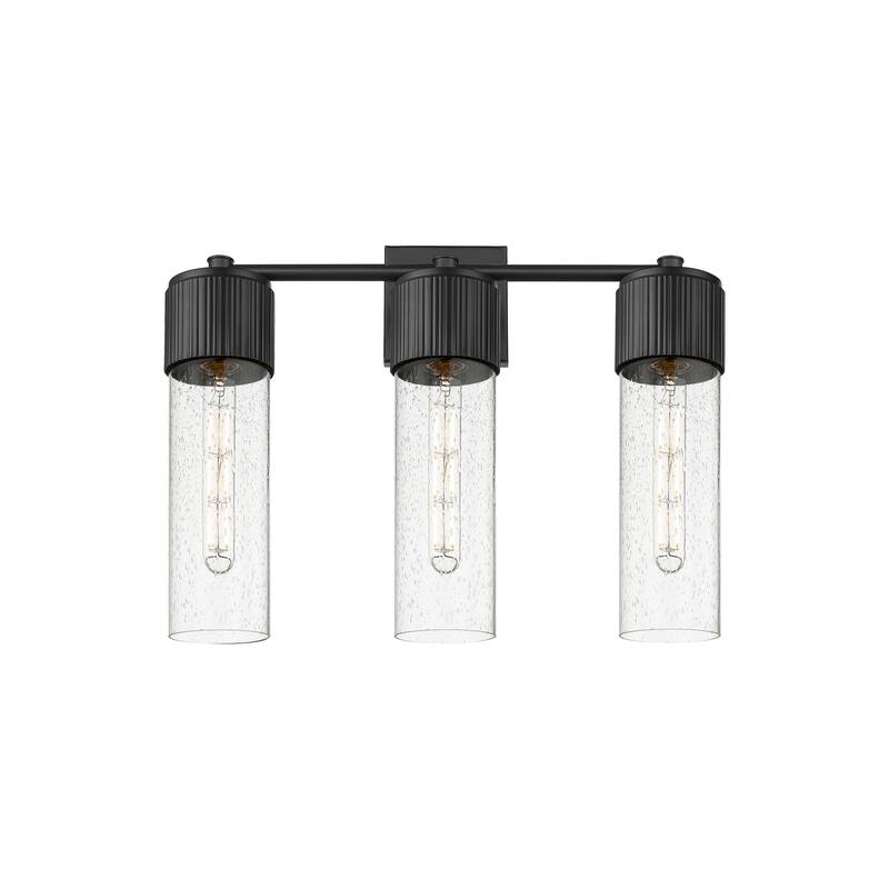 Innovations Lighting Bolivar - 3 Light 12" Wall-Mounted Bath Vanity Light - Seedy/Matte Black