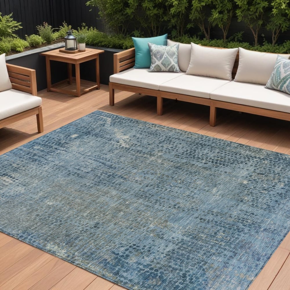 HomeRoots Abstract Transitional Rectangle Outdoor Rug