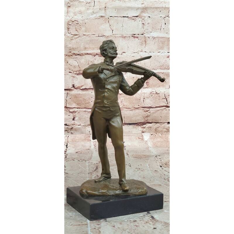 Bronze Sculpture Of Johann Strauss Playing The Violin Hot Cast Figurine Figure