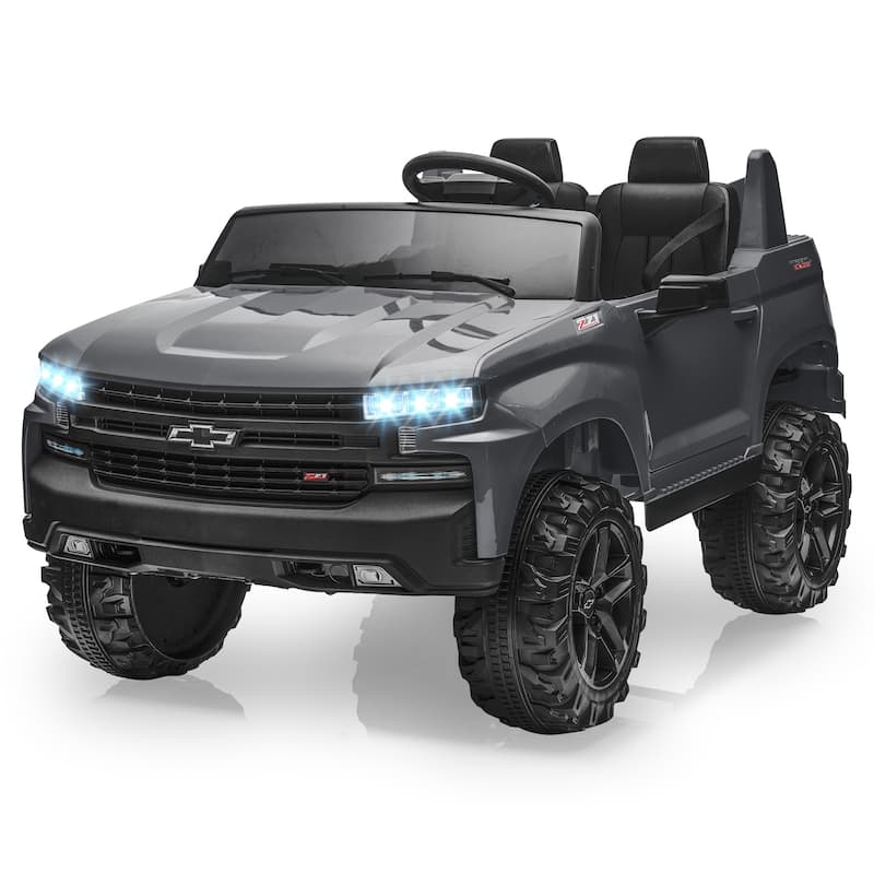 24V 2-Seater Electric Kids Ride-on Truck, Licensed Chevrolet Silverado for Kids Best Gifts - Grey