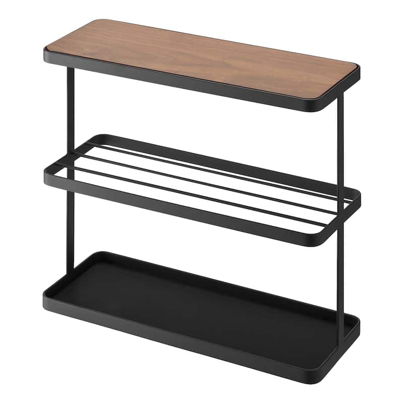 Yamazaki Home Storage Table, Steel, Holds 22.2 lbs, No Assembly - L 7.09 x W 18.9 x H 17.32 inches - Black