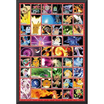 Pokemon - Moves Framed Art Poster - 24 x 36 Inch