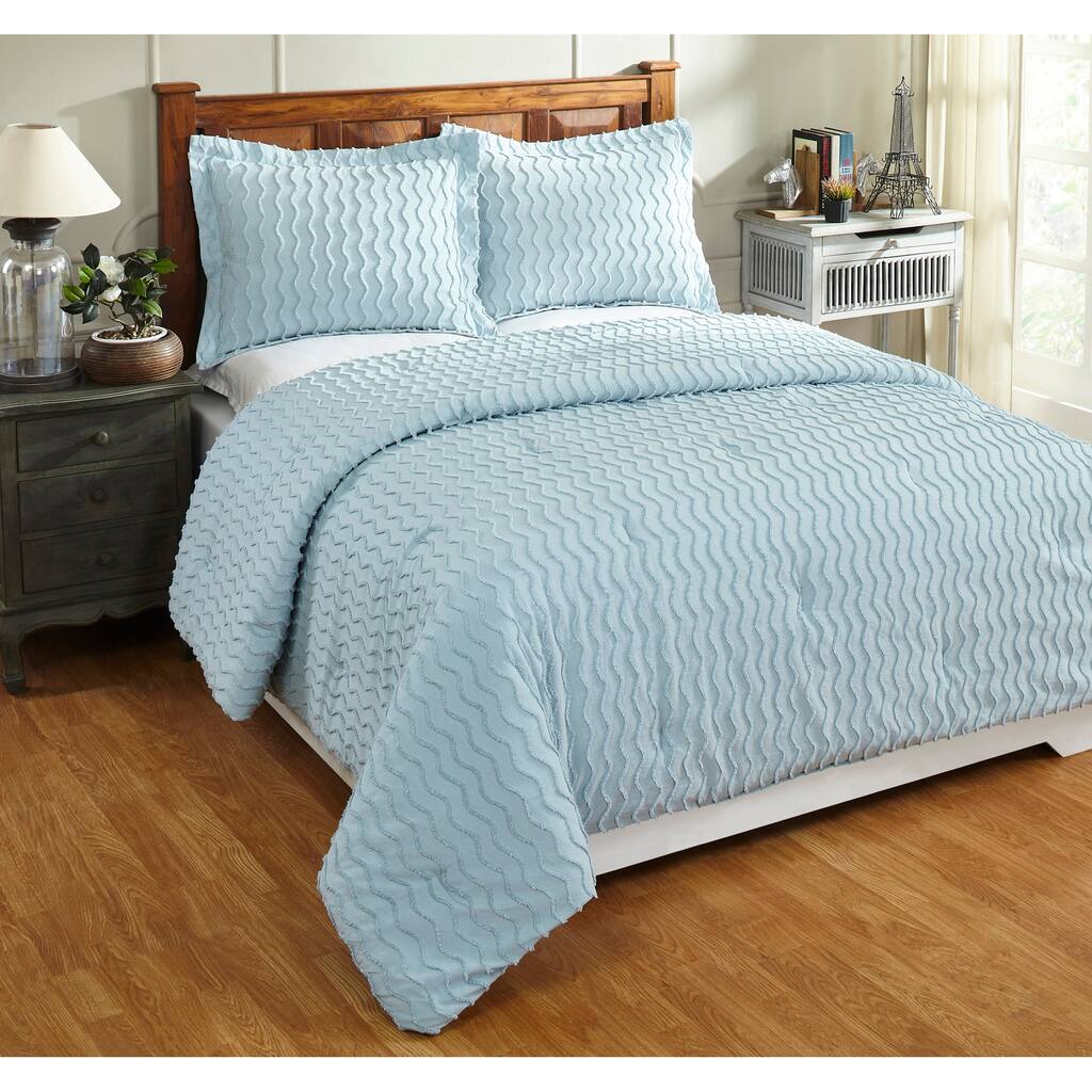 Better Trends Isabella Comforter Set Cotton Tufted Soft Plush Chenille Machine Washable Tumble Dry