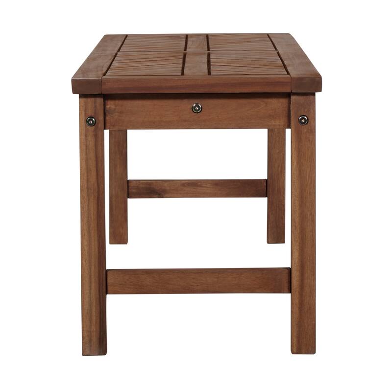 Walker Edison Elephant Point Acacia Wood Chevron Bench