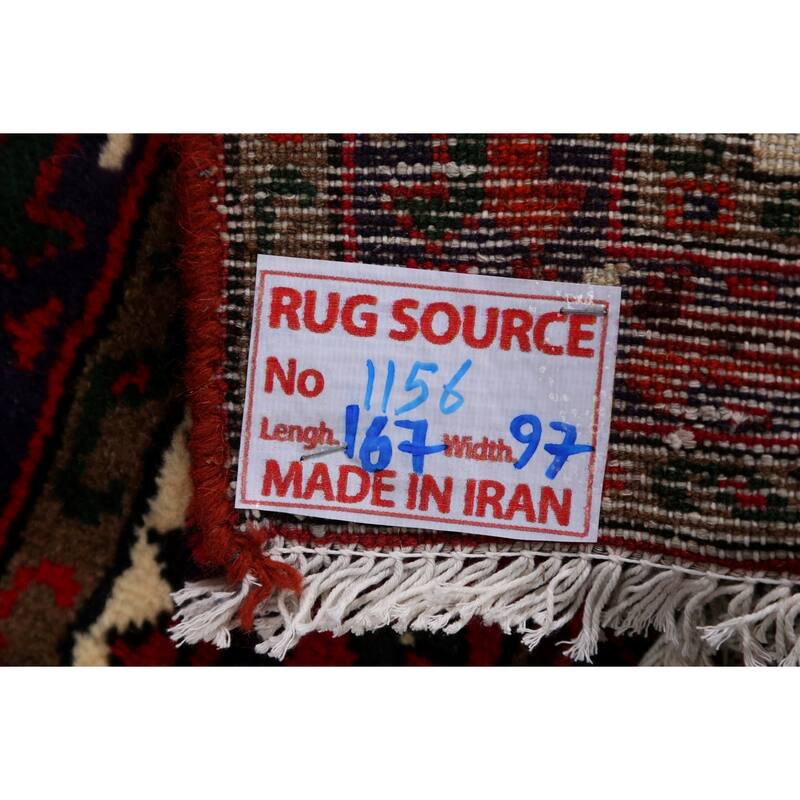 Tribal Geometric Hamedan Persian Traditional Area Rug Wool Handmade - 3'2" x 5'6"