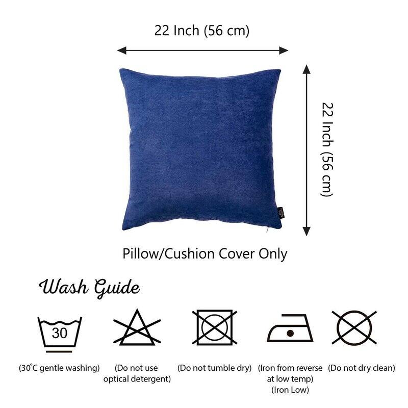 Honey Set of 2 Decorative Throw Pillow Cover Solid Color Square 22" in