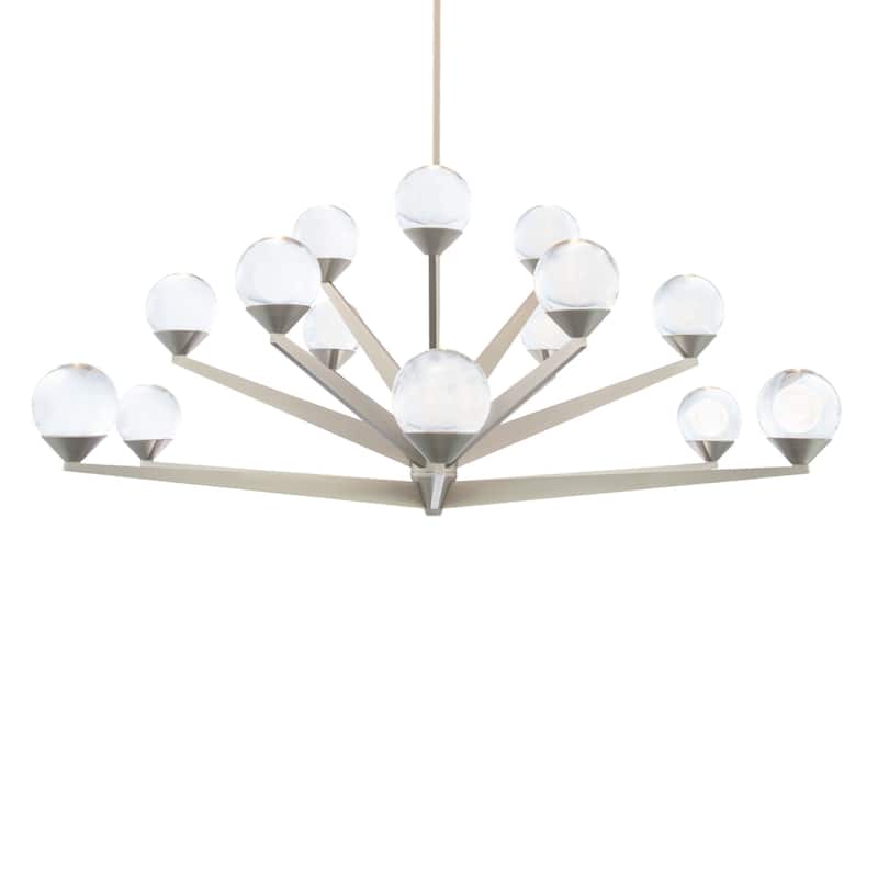 Double Bubble 37in LED 15 Light Chandelier 3000K - Satin Nickel