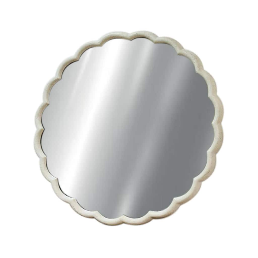 Medium Curved Frame Round Wall Mirror - 26.5” - White