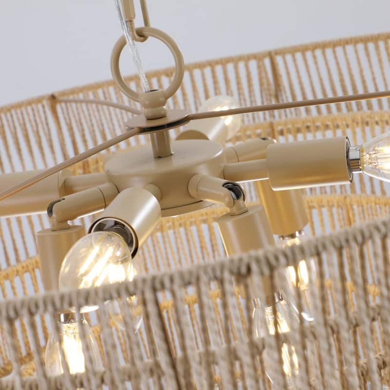 Bohemian 4-Tier Large Rattan Chandelier Light