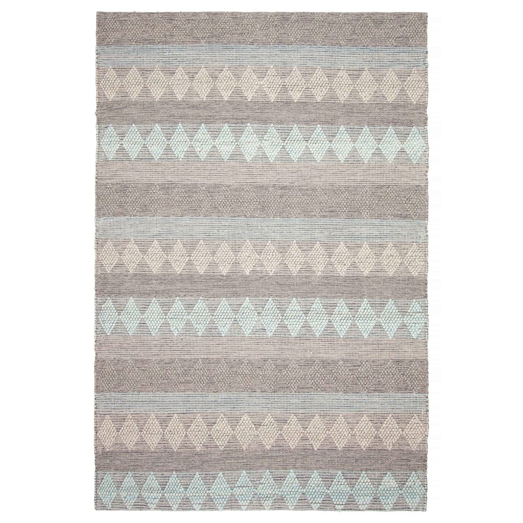 ECARPETGALLERY Braid weave Sienna Grey Wool Rug - 6'1 x 9'2