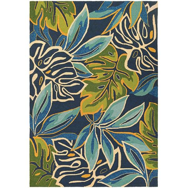 slide 9 of 10, Miami Palms Hand-hooked Botanical Indoor/ Outdoor Area Rug 2' x 4'