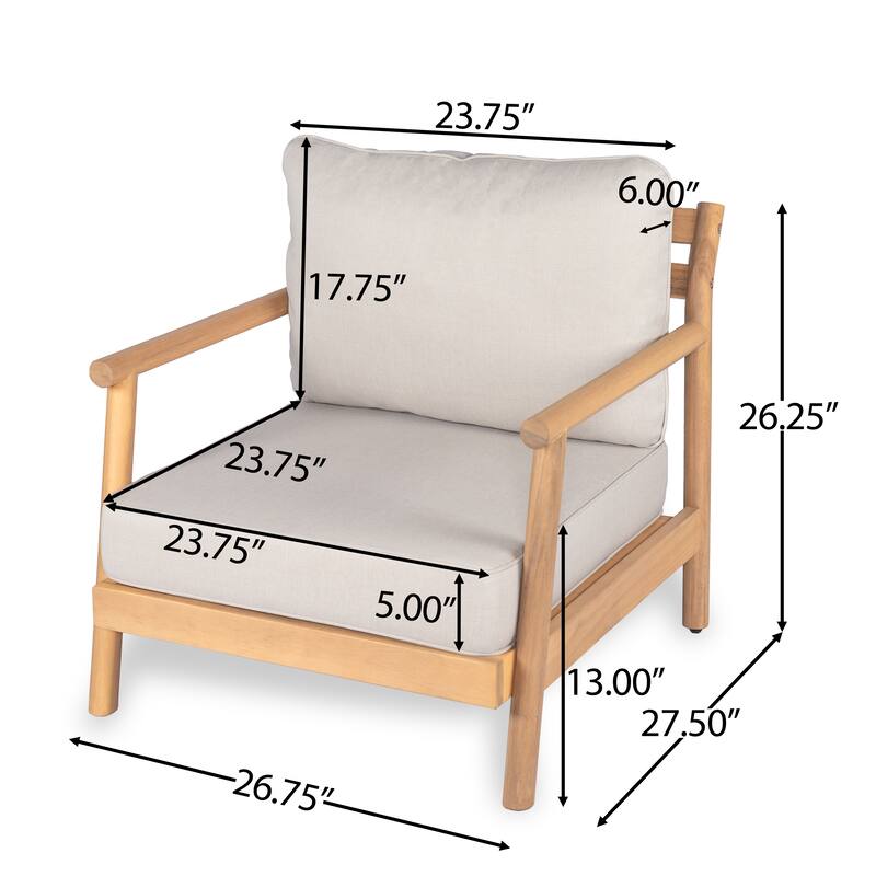 Christopher Knight Home - Delano Outdoor Acacia Wood Patio Set