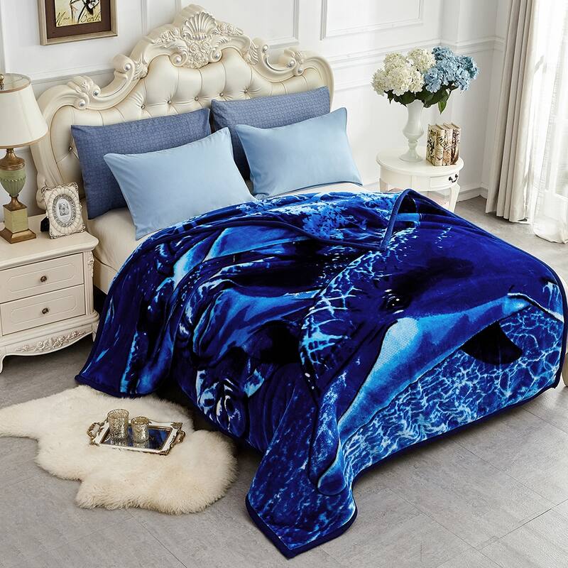 2 Layer King Size Fluffy Chunky Large Raschel Blanket Super Soft Faux Fur Blanket