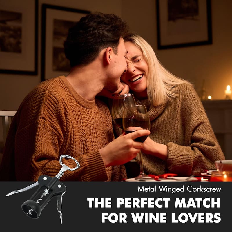 Chef Craft Chrome Winged Corkscrew Wine Bottle Opener