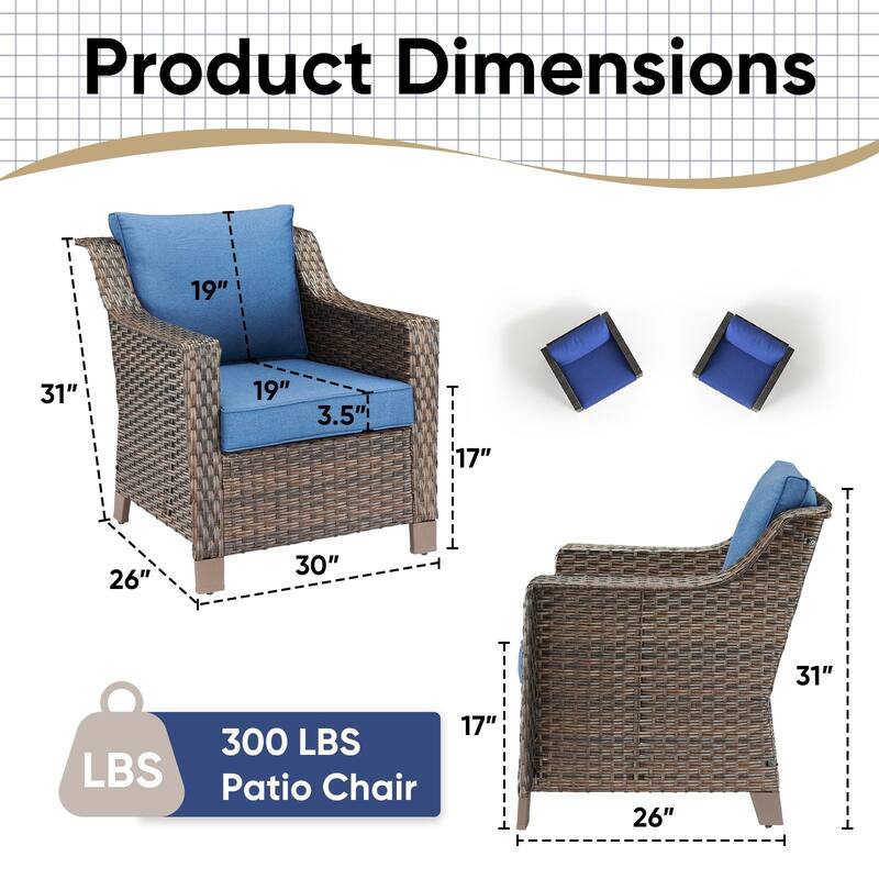 Pocassy All-Weather Rattan Patio Funiture Set