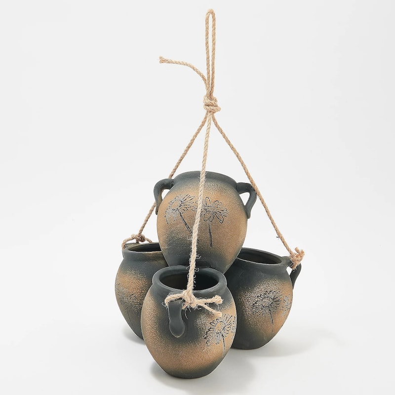 Hanging pot planter, grey