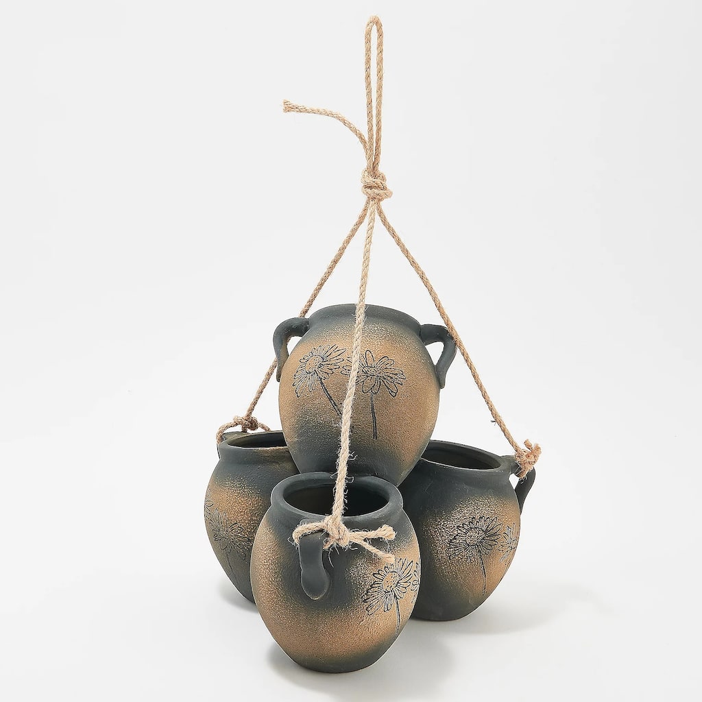 Hanging pot planter, grey