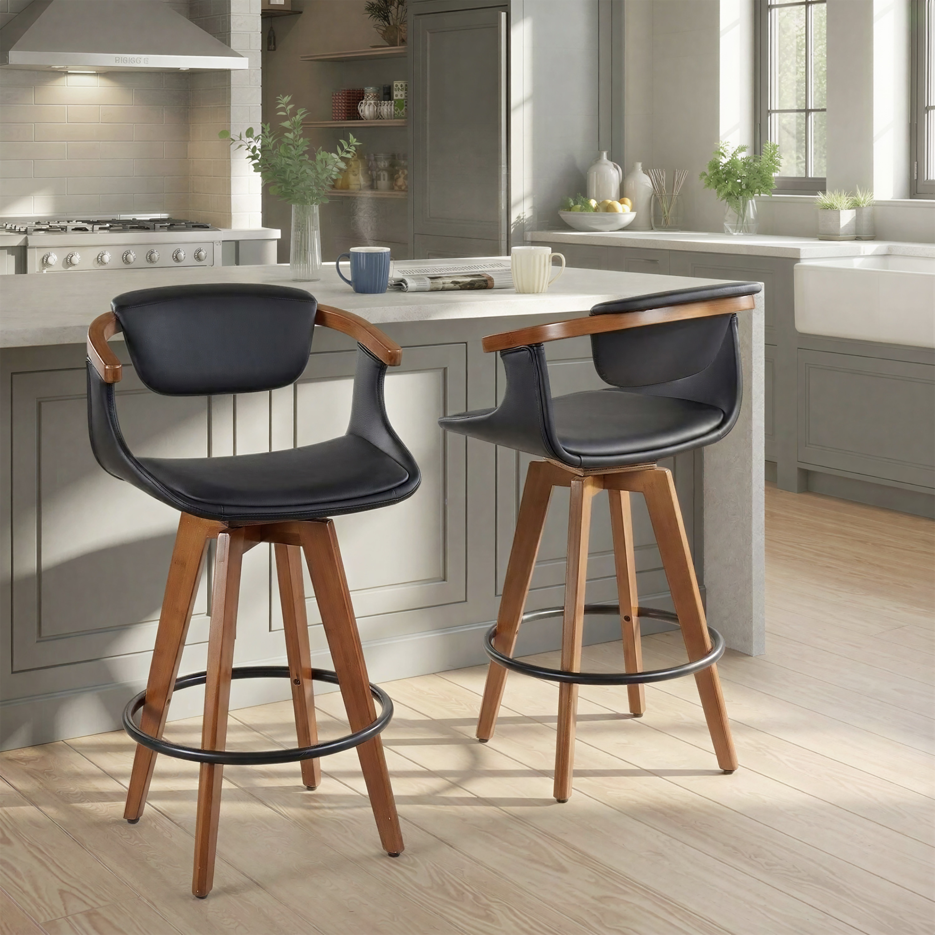 Carson Carrington Omar Fixed-Height Counter Stool in Faux Leather