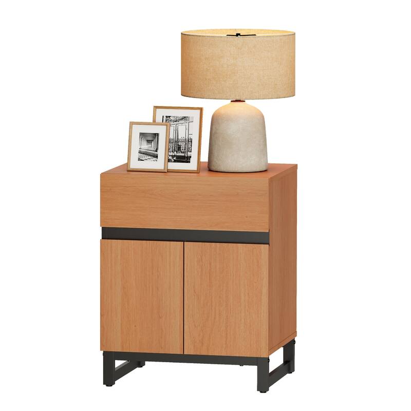 WAMPAT Modern End Table, Farmhouse Sofa Table, Wood Rustic Side End Table for Living Room, Nighstand for Bedroom