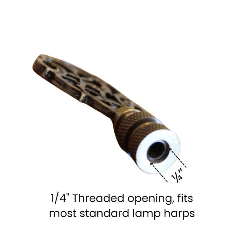 Williamsburg Cipher Lamp Finial Antique Brass, 3"h