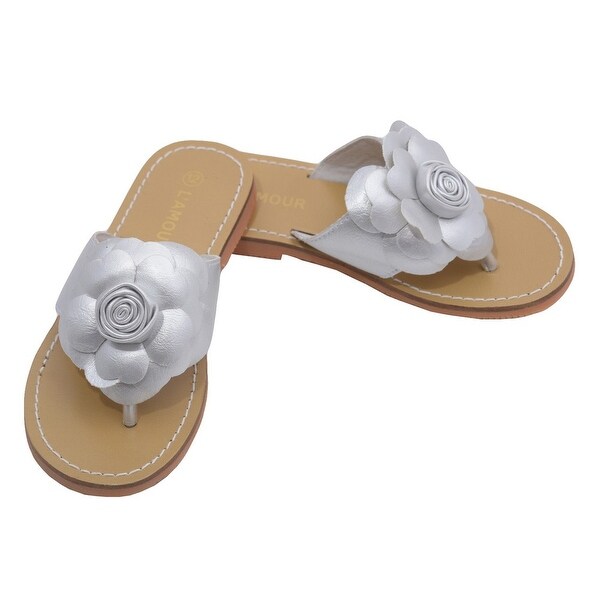 big flower flip flops