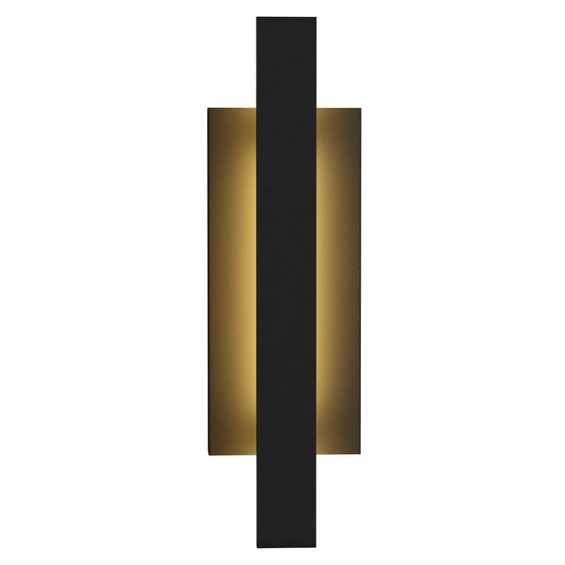Black Aluminum Integrated LED Outdoor Wall Sconce - 22.4"