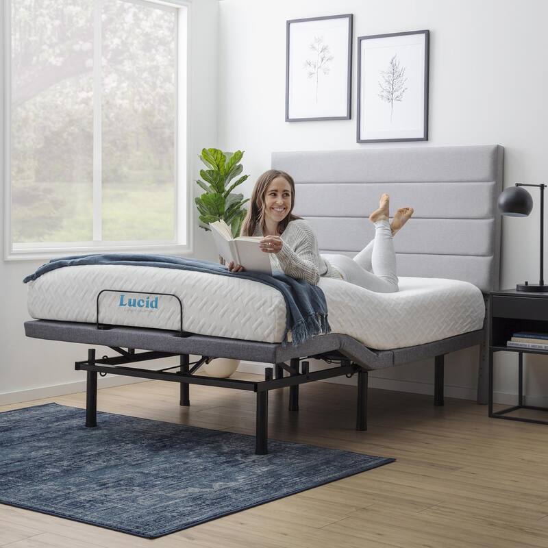 Lucid Advanced Adjustable Bed Base for Mattresses with Wireless Remote and USB Charging Ports