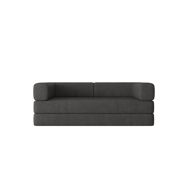 Convertible Floor Sleeper Sofa with Plush Pillows, Mattress Lounge Loveseat, Folding Sofa Bed with Adjustable Armrests